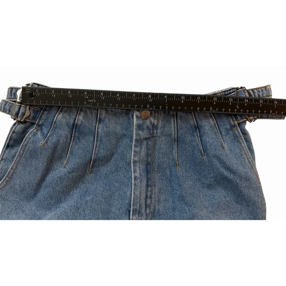 Forever 21 Women’s High Waist Mom Jeans Size 27 Blue Denim Pleated Buckle Detail - Picture 7 of 7